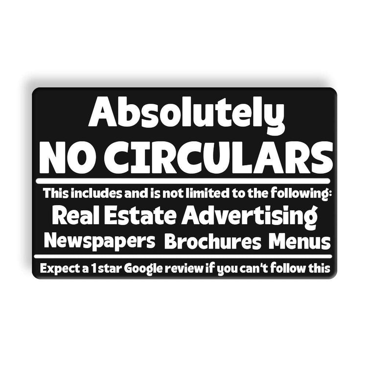 No Circulars Letter Box Sign - jflinz