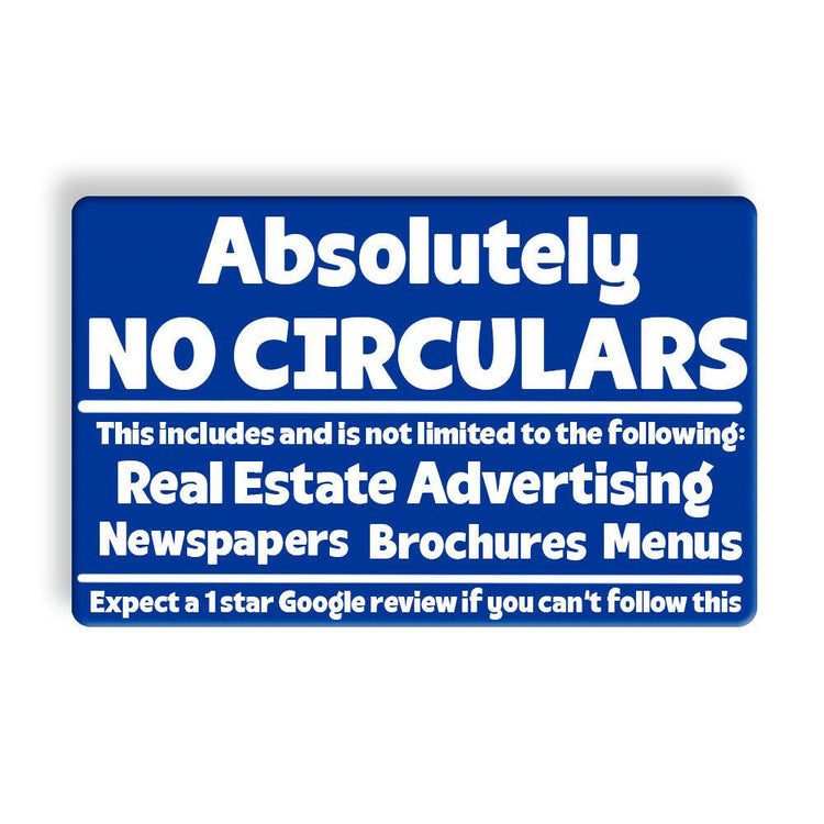 No Circulars Letter Box Sign - jflinz