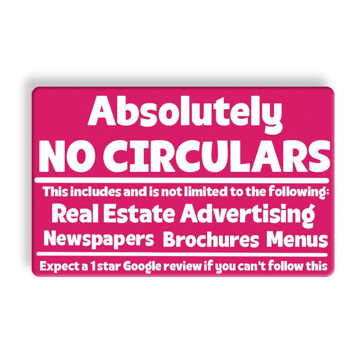 No Circulars Letter Box Sign - jflinz