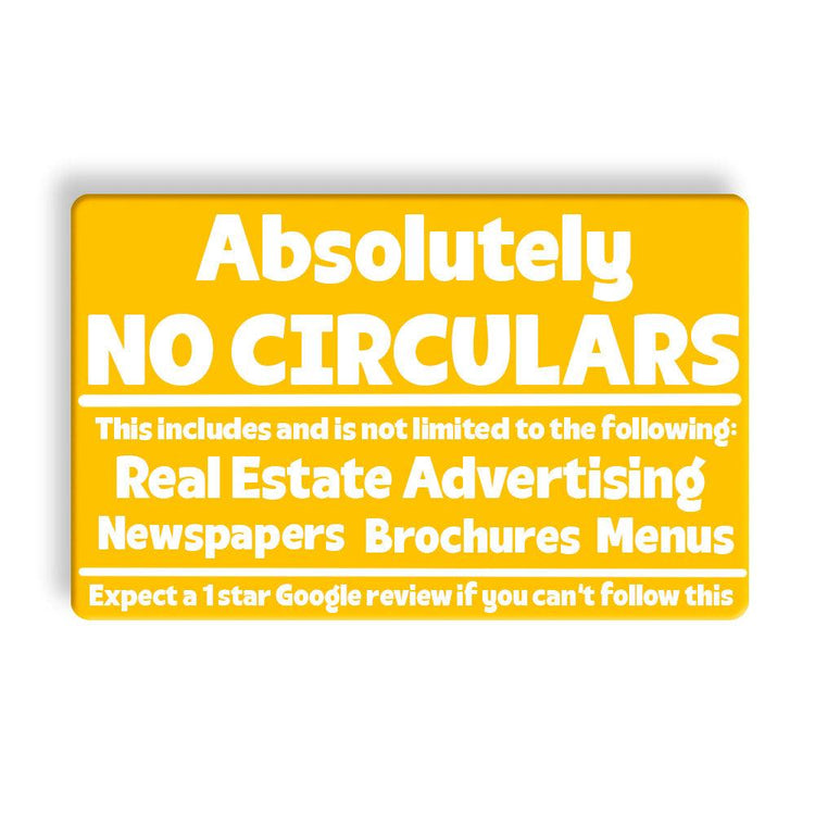 No Circulars Letter Box Sign - jflinz