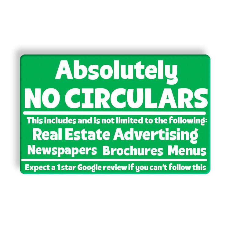 No Circulars Letter Box Sign - jflinz