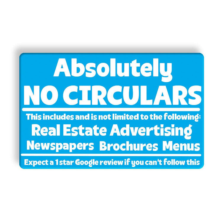 No Circulars Letter Box Sign - jflinz