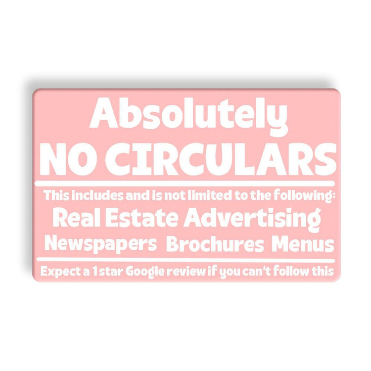 No Circulars Letter Box Sign - jflinz