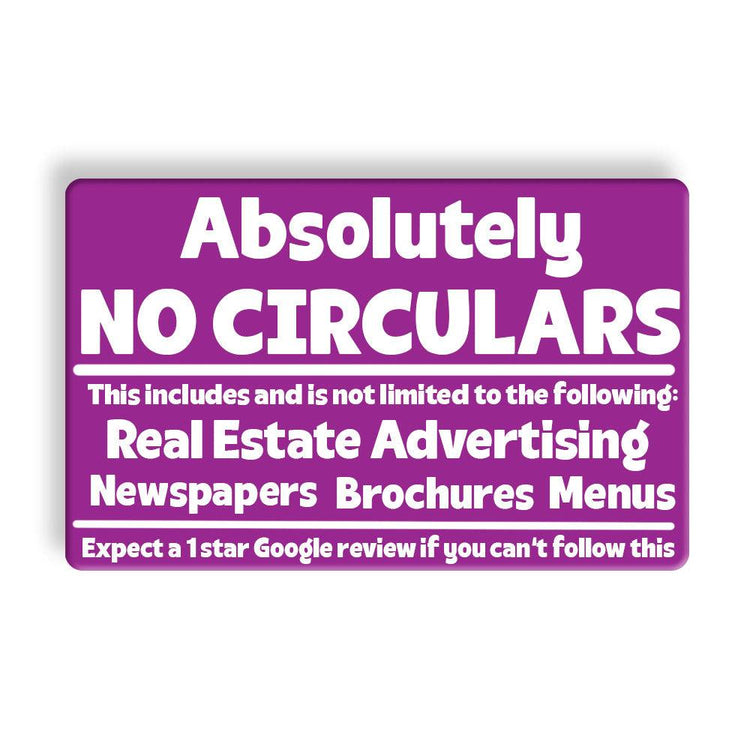 No Circulars Letter Box Sign - jflinz