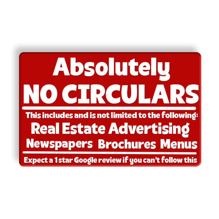 No Circulars Letter Box Sign - jflinz