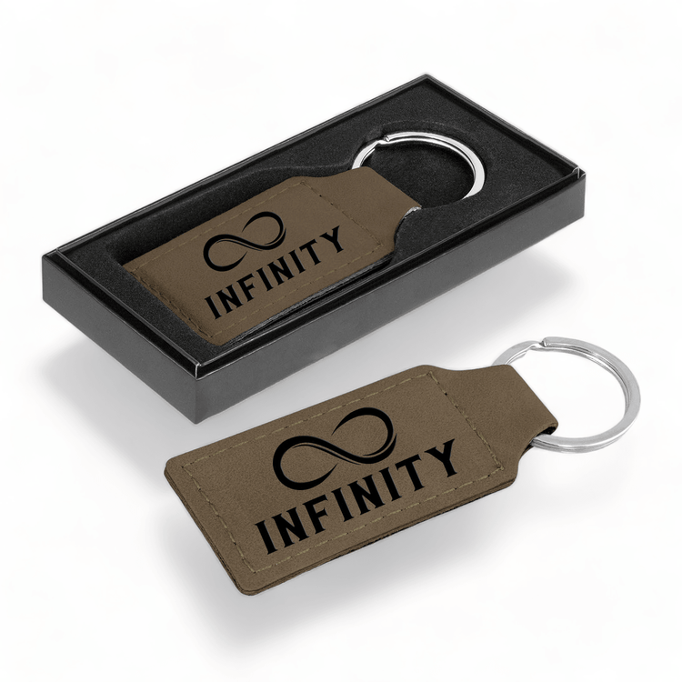 Business Leather Style Engraved Key Rings - jflinz