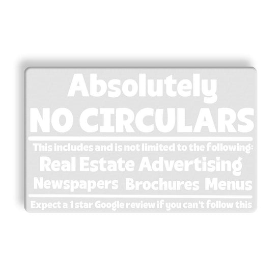 No Circulars Letter Box Sign - jflinz
