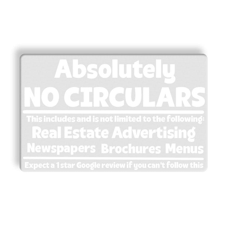 No Circulars Letter Box Sign - jflinz