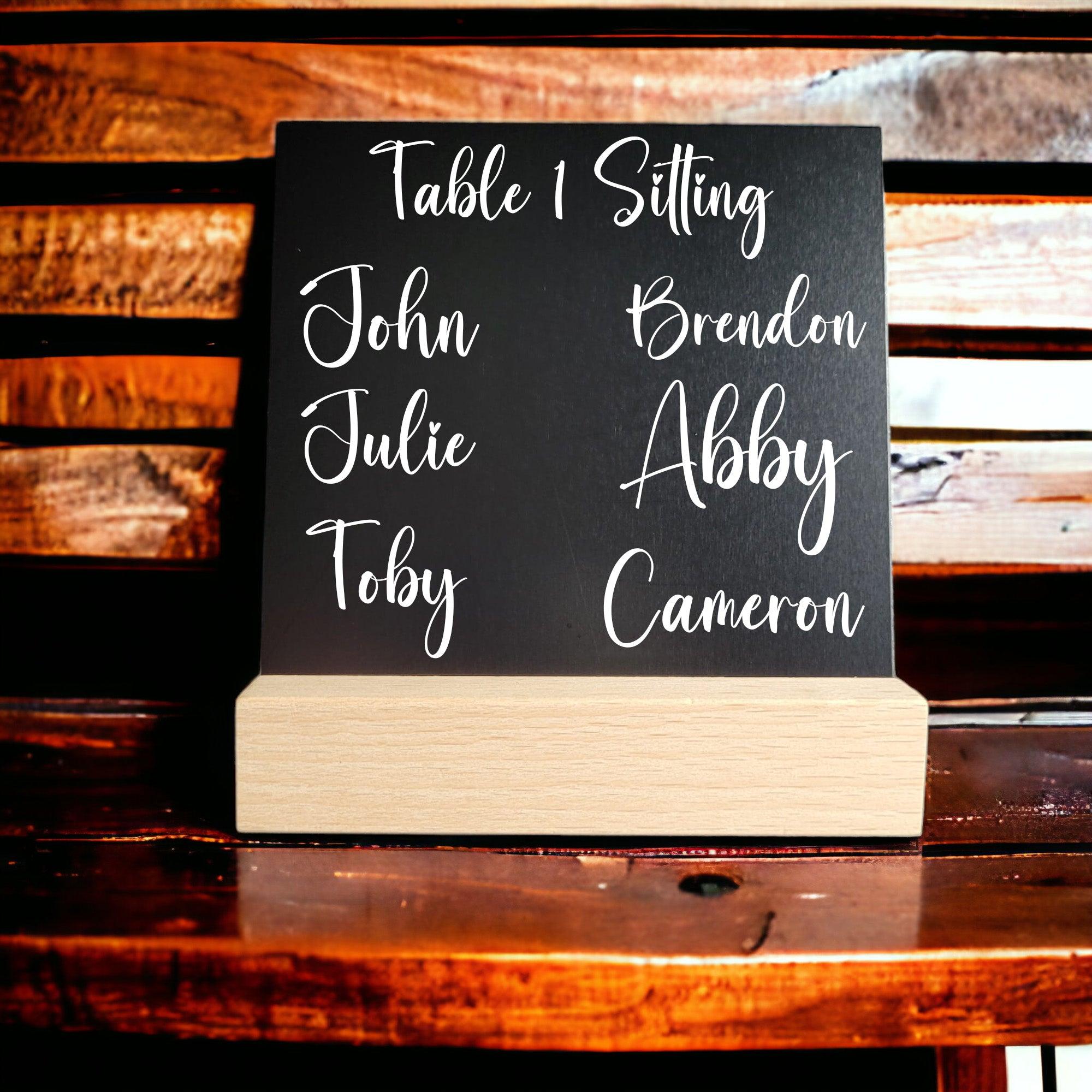 Personalised Wedding Table Signage